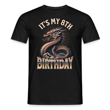 Dragon 8ème anniversaire Dragon - T-shirt homme - noir - Devant - AI Model Male 178 light (178cm)
