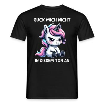 Don't look at me in this tone Unicorn - Men's T-Shirt - black - Front - AI Model Male 178 light (178cm)
