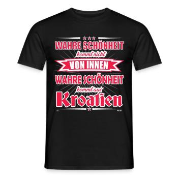 True beauty comes from Croatia design - Men's T-Shirt - black - Front - AI Model Male 178 light (178cm)