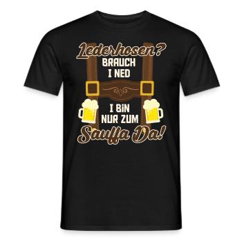PANTALON EN CUIR ? JE N’AI PAS BESOIN JE SUIS LÀ SEULEMENT POUR BOIRE - T-shirt homme - noir - Devant - AI Model Male 178 light (178cm)