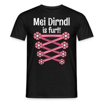 Mein Dirndl is furt Ersatzdirndl Trachten - Männer T-Shirt - Schwarz - Vorne - AI Model Male 178 light (178cm)