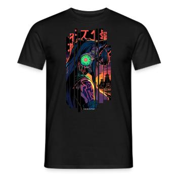 Donna lupo mannaro geometrico - T-shirt uomo - nero - Fronte - AI Model Male 178 light (178cm)