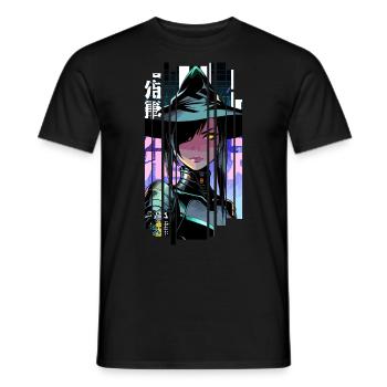 Geometric Halloween Witch - Men's T-Shirt - black - Front - AI Model Male 178 light (178cm)