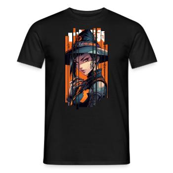 Orange Geometric Witch - Men's T-Shirt - black - Front - AI Model Male 178 light (178cm)
