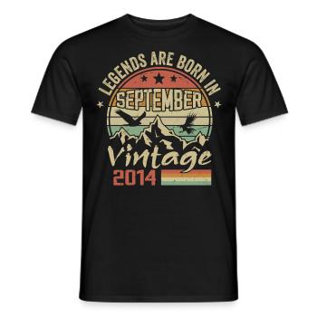September 2014 Birthday Gift September 2014 - Men's T-Shirt - black - Front - AI Model Male 178 light (178cm)