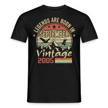 Septembre 2005 Cadeau Anniversaire September 2005 - T-shirt homme - noir - Devant - AI Model Male 178 light (178cm)