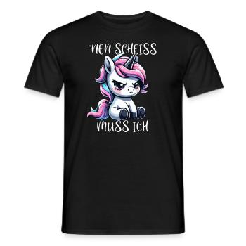 Nen Scheiss Muss ich Freches Einhorn - Männer T-Shirt - Schwarz - Vorne - AI Model Male 178 light (178cm)