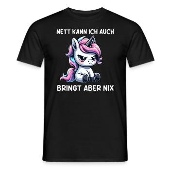 Je peux être gentil aussi, mais cela n’apporte rien de drôle - T-shirt homme - noir - Devant - AI Model Male 178 light (178cm)