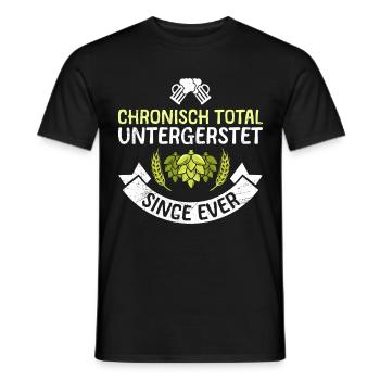 Chronisch untergersteter Biertrinker Bier Spruch - Männer T-Shirt - Schwarz - Vorne - AI Model Male 178 light (178cm)