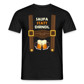 Saufa au lieu de Dirndl Biertrinker Volksfest - T-shirt homme - noir - Devant - AI Model Male 178 light (178cm)