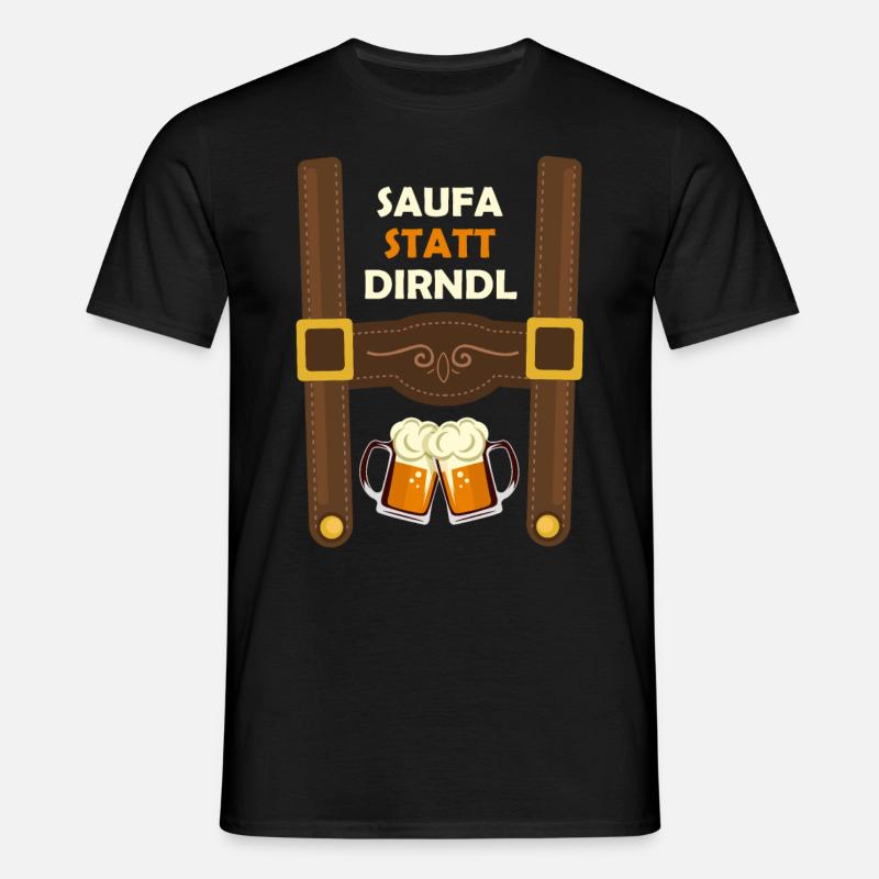 Saufa i stedet for Dirndl Biertrinker Volksfest - T-shirt til herrer - sort