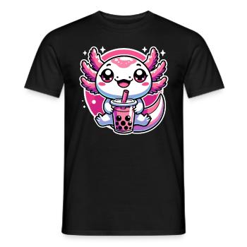 Thé Axolotl Thé Glacé Amphibien Kawaii Anime - T-shirt homme - noir - Devant - AI Model Male 178 light (178cm)