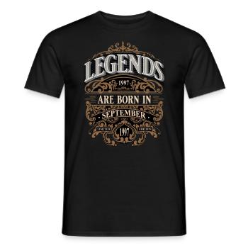 1997 Septembre Anniversaire de naissance Année de naissance - T-shirt homme - noir - Devant - AI Model Male 178 light (178cm)