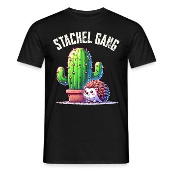 Stachel Gang Igel Kaktus - Männer T-Shirt - Schwarz - Vorne - AI Model Male 178 light (178cm)