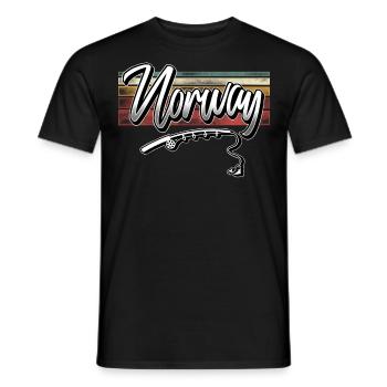 Norway Fishing Angler Fishing - Men's T-Shirt - black - Front - AI Model Male 178 light (178cm)