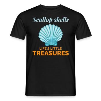 Scallop Seashells Collector Beachcomber Shellfish - Men's T-Shirt - black - Front - AI Model Male 178 light (178cm)
