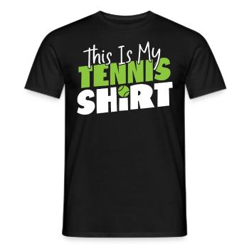 Drôle de raquette de joueur de tennis c’est - T-shirt homme - noir - Devant - AI Model Male 178 light (178cm)