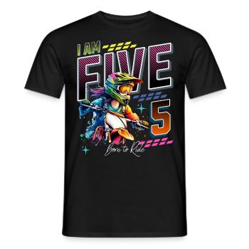 5ème anniversaire des filles de motocross - T-shirt homme - noir - Devant - AI Model Male 178 light (178cm)