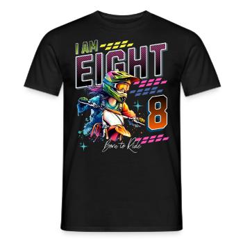 8e anniversaire des filles de motocross - T-shirt homme - noir - Devant - AI Model Male 178 light (178cm)