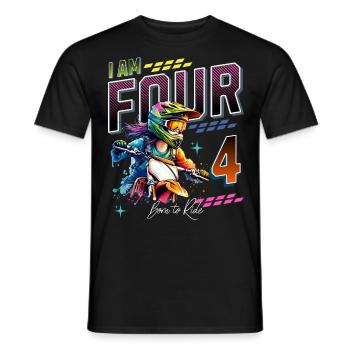4ème anniversaire des filles de motocross - T-shirt homme - noir - Devant - AI Model Male 178 light (178cm)