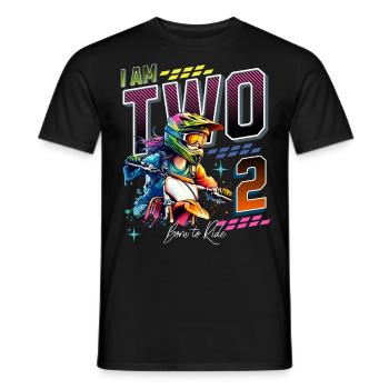 Filles de motocross 2e anniversaire - T-shirt homme - noir - Devant - AI Model Male 178 light (178cm)