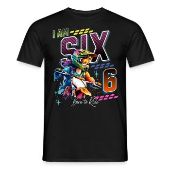 Filles de motocross 6ème anniversaire - T-shirt homme - noir - Devant - AI Model Male 178 light (178cm)