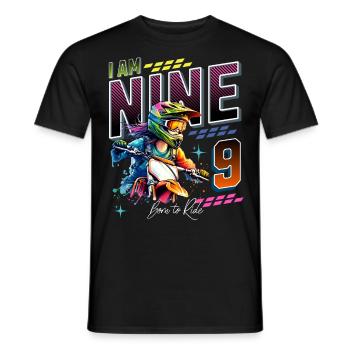 9e anniversaire des filles de motocross - T-shirt homme - noir - Devant - AI Model Male 178 light (178cm)
