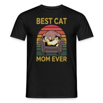 Best cat mom - Men's T-Shirt - black - Front - AI Model Male 178 light (178cm)