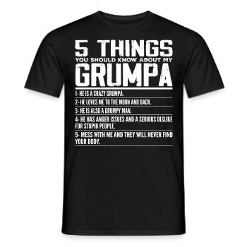 5 Things You Should Know About My Grumpa, Grandpa - T-shirt homme - noir - Devant - AI Model Male 178 light (178cm)