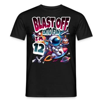 Espace du 12e anniversaire de l'astronaute - T-shirt homme - noir - Devant - AI Model Male 178 light (178cm)