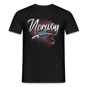 Norway Fishing Angler Fishing - Men's T-Shirt - black - Front - AI Model Male 178 light (178cm)