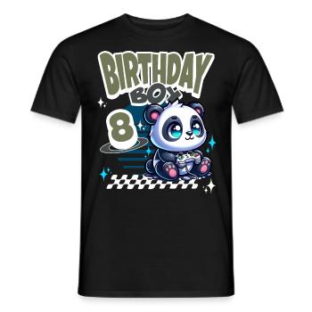 Panda de jeu pour enfants du 8e anniversaire - T-shirt homme - noir - Devant - AI Model Male 178 light (178cm)