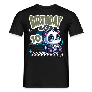 10e anniversaire Enfants Anniversaire Gaming Panda - T-shirt homme - noir - Devant - AI Model Male 178 light (178cm)