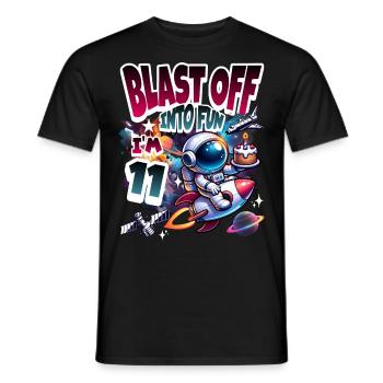Espace du 11e anniversaire de l'astronaute - T-shirt homme - noir - Devant - AI Model Male 178 light (178cm)