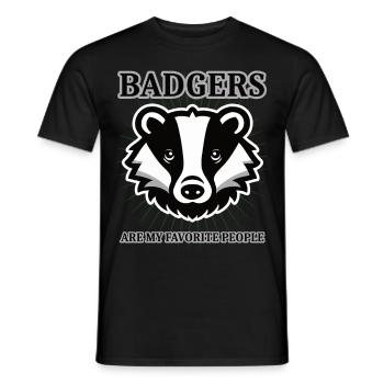 Cool Badger Design with Saying - Men's T-Shirt - black - Front - AI Model Male 178 light (178cm)