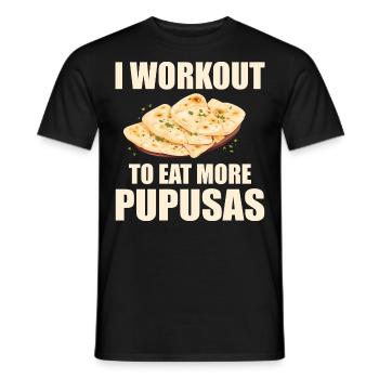I Workout To Eat More Pupusas - Gym - Men's T-Shirt - black - Front - AI Model Male 178 light (178cm)