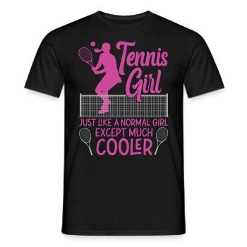 Drôle de joueur de tennis raquette fille - T-shirt homme - noir - Devant - AI Model Male 178 light (178cm)