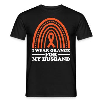 schwleukemia awareness blood cancer fight - Men's T-Shirt - black - Front - AI Model Male 178 light (178cm)