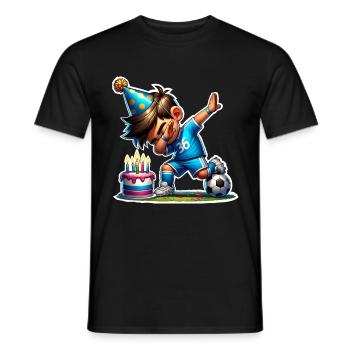 Fußball Dabbing Geburtstag Kinder - Männer T-Shirt - Schwarz - Vorne - AI Model Male 178 light (178cm)