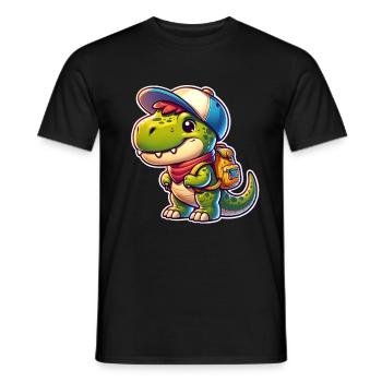 Dinosaurier Schule Einschulung Dino T Rex - Männer T-Shirt - Schwarz - Vorne - AI Model Male 178 light (178cm)