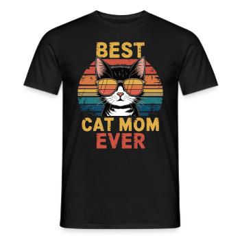 Meilleure maman chat - T-shirt homme - noir - Devant - AI Model Male 178 light (178cm)