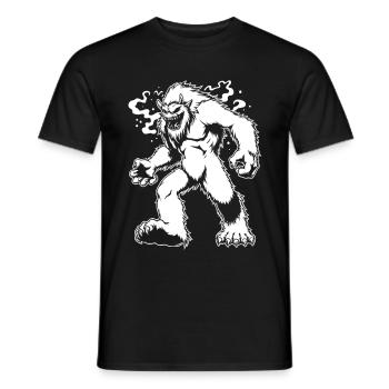 Gruseliger Yeti: Mysteriöses Comic-Monster Design - Männer T-Shirt - Schwarz - Vorne - AI Model Male 178 light (178cm)
