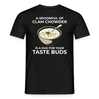 Clam Chowder - Men's T-Shirt - black - Front - AI Model Male 178 light (178cm)