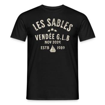 Les Sables Vendée GLB 2024 - Men's T-Shirt - black - Front - AI Model Male 178 light (178cm)