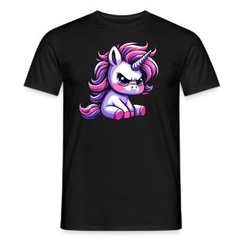 Grumpy Unicorn - Men's T-Shirt - black - Front - AI Model Male 178 light (178cm)