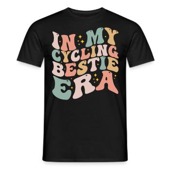In My Cycling Bestie Era Retro Game Day | Cycling - T-shirt homme - noir - Devant - AI Model Male 178 light (178cm)