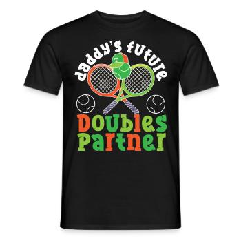 Funny Tennis Player Racket Daddy's - Männer T-Shirt - Schwarz - Vorne - AI Model Male 178 light (178cm)