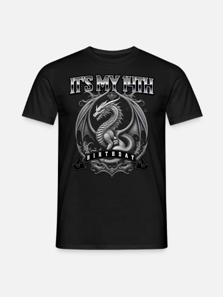 Dragon 14th Birthday Dragon - Men's T-Shirt - black