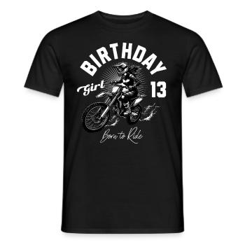 Motocross Anniversaire Fille 13ème Anniversaire Femmes - T-shirt homme - noir - Devant - AI Model Male 178 light (178cm)