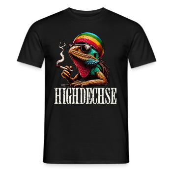 Highdechse Echsen Leguan Reptilien - Männer T-Shirt - Schwarz - Vorne - AI Model Male 178 light (178cm)